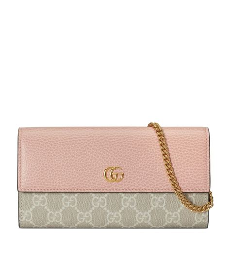 gg marmont chain wallet pink|gucci marmont wallet on chain.